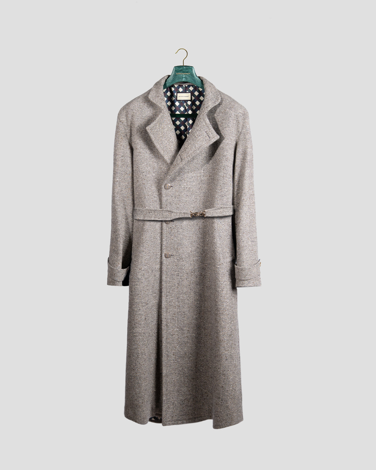 Cappotto Doppiopetto Spigato Grigio e Panna — Bottega Dalmut
