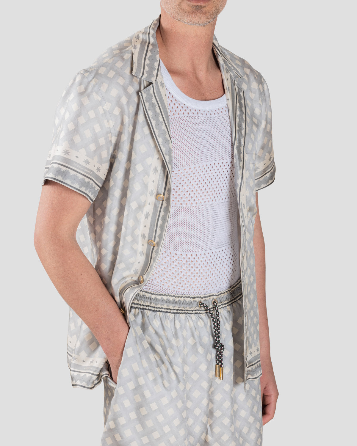 Pantaloncino Board Grigio e Panna