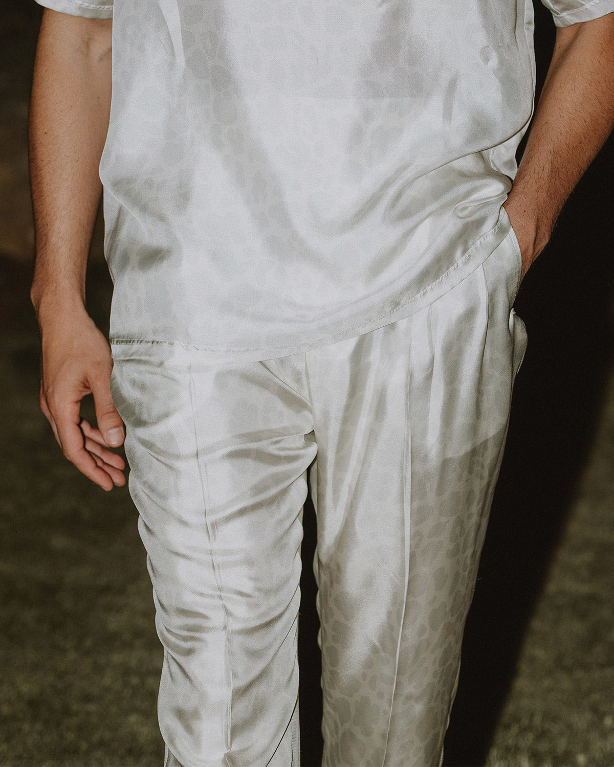 Pantaloni Oia in Seta Animalier White House, Bottega Dalmut, foto 3