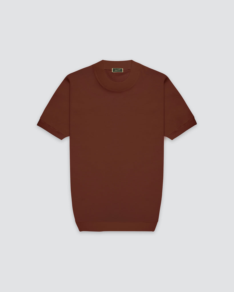 T-Shirt in filo di Scozia marrone