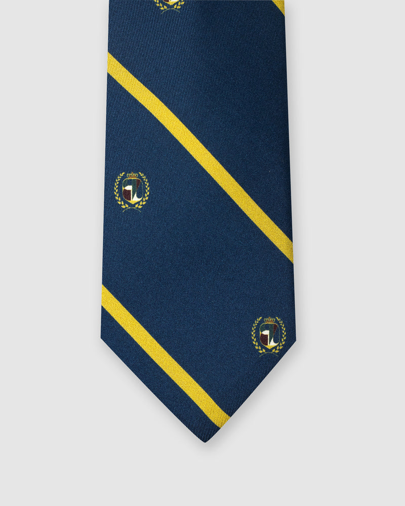 Cravatta in seta Blu e Oro Monogram Regimental