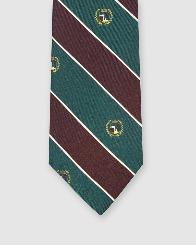 Cravatta in seta Verde e Bordeaux Monogram Regimental