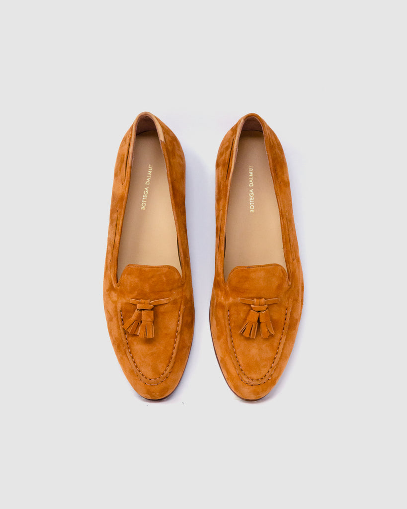 BUTTERFLY MOCCASIN IN CAMEL SUEDE