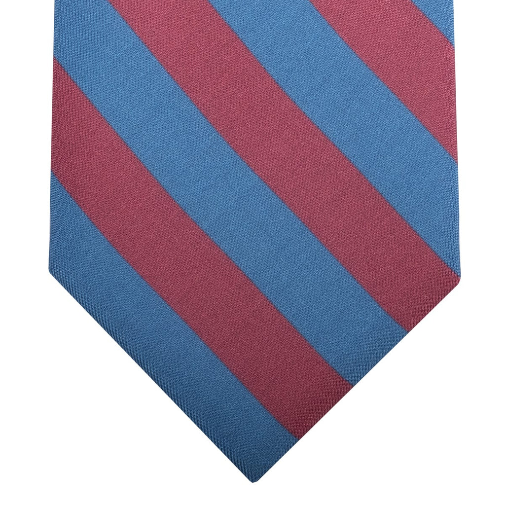 Blue and red regimental silk tie
