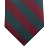 Green and red regimental silk tie