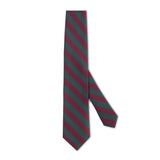 Green and red regimental silk tie