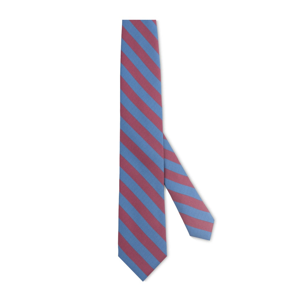Blue and red regimental silk tie