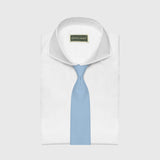 Sky blue wool gabardine tie