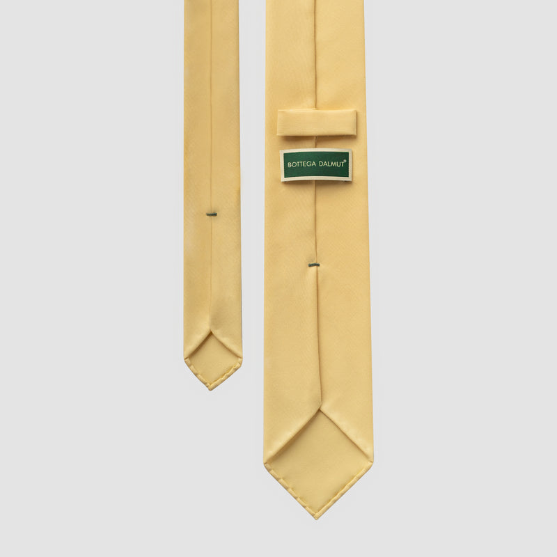 Cravatta in gabardina di lana giallo