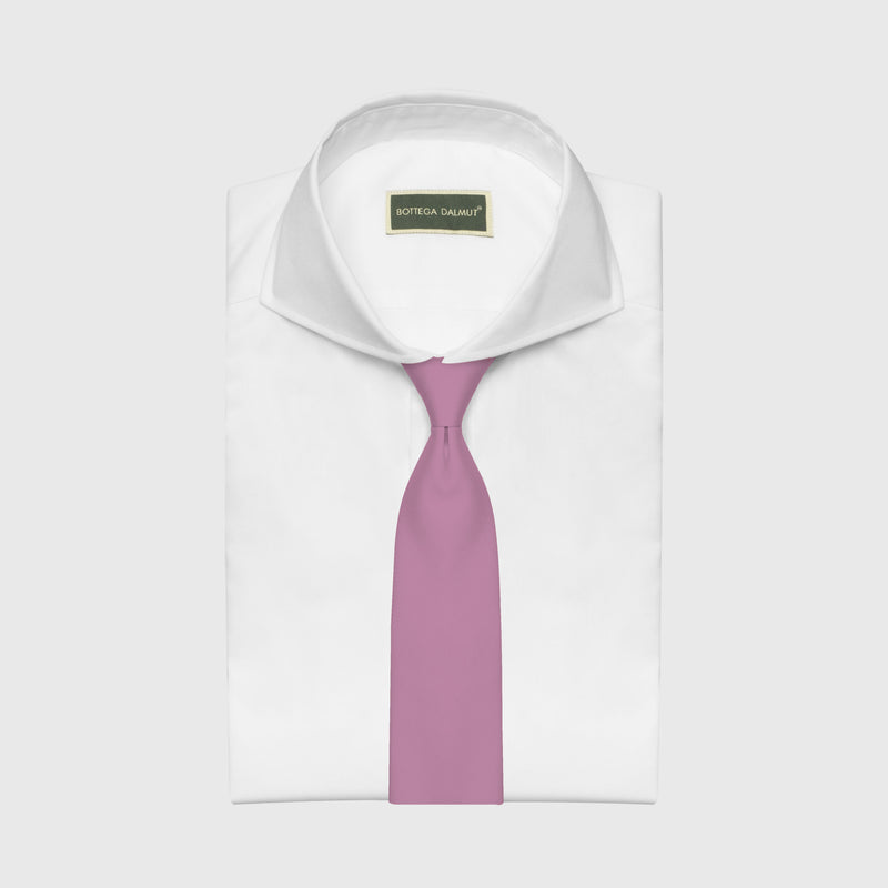 Cravatta in gabardina di lana rosa