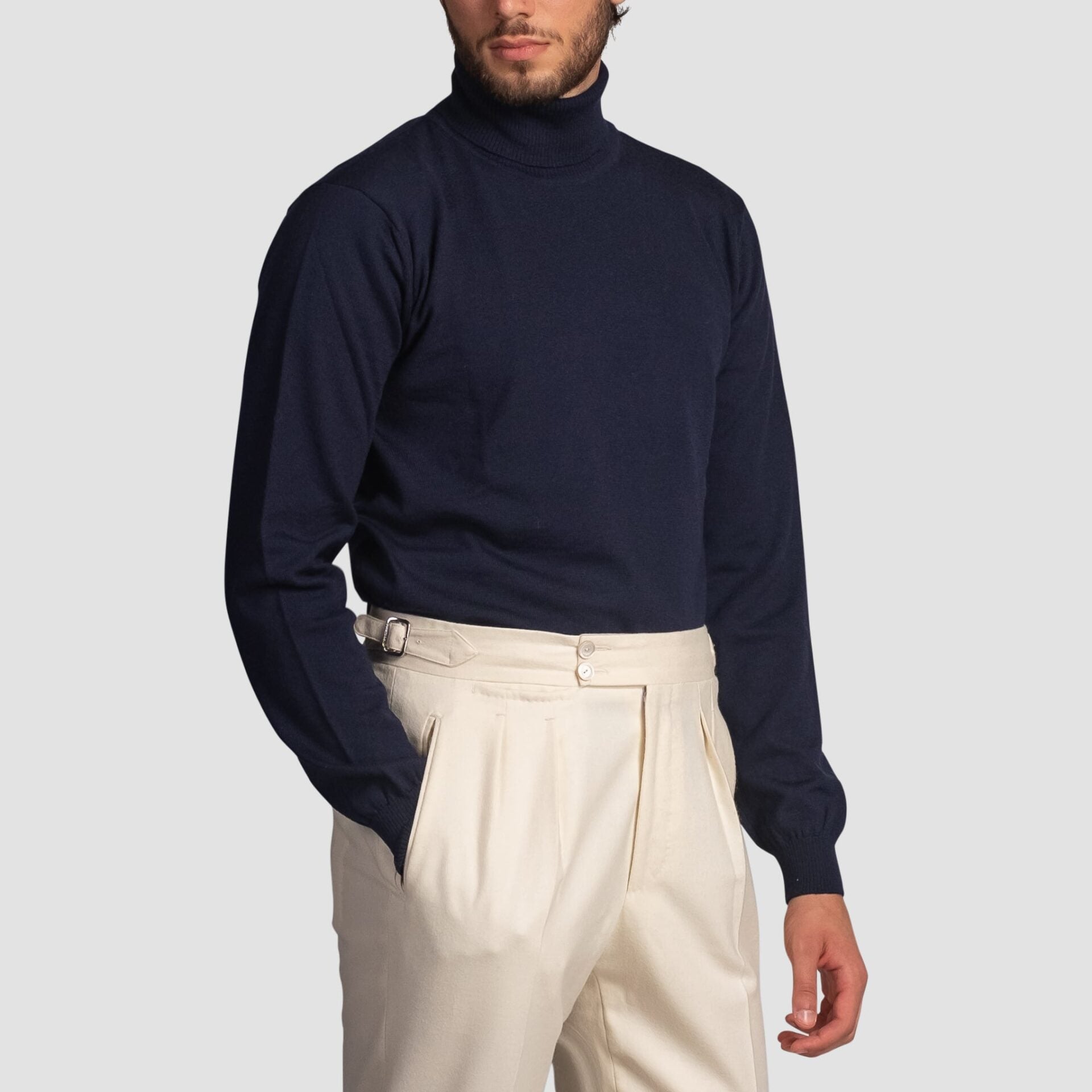 Blue Satin Turtleneck