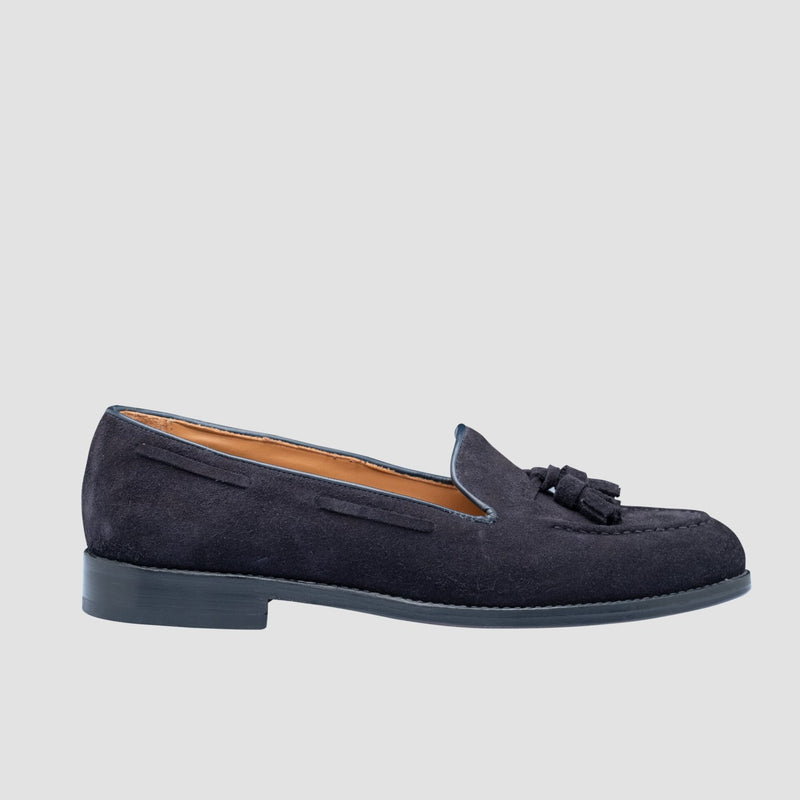 BUTTERFLY MOCCASIN IN BLUE SUEDE