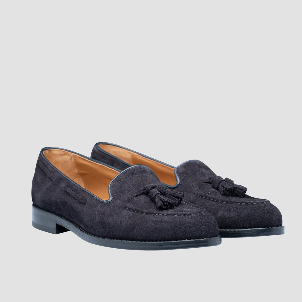 BUTTERFLY MOCCASIN IN BLUE SUEDE