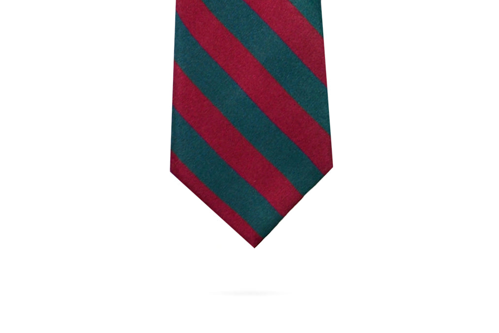 REGIMENTAL GREEN/BORDEAUXSILK TIE