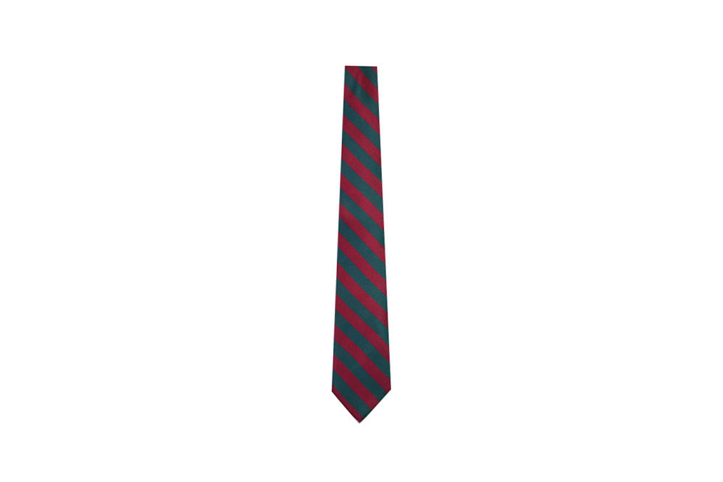 REGIMENTAL GREEN/BORDEAUXSILK TIE